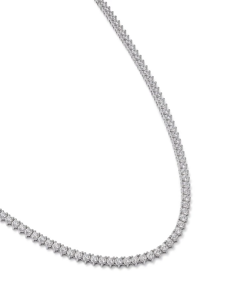 Certified Colorless Diamond Classic Tennis Necklace Collection 14K White Gold, 5.5-7 tcw