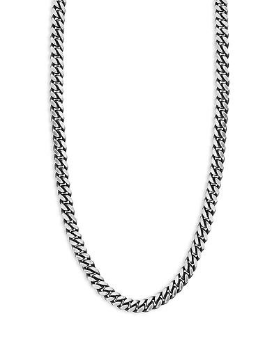 Milanesi And Co Men's Sterling Silver Oxidized Curb Chain Necklace, 22