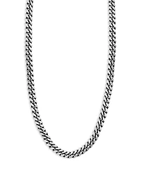 Milanesi And Co Men's Sterling Silver Oxidized Curb Chain Necklace, 22