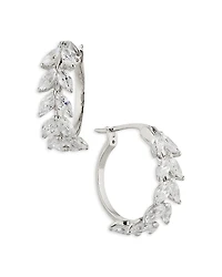 Nadri Wildflower Cubic Zirconia Vine Hoop Earrings