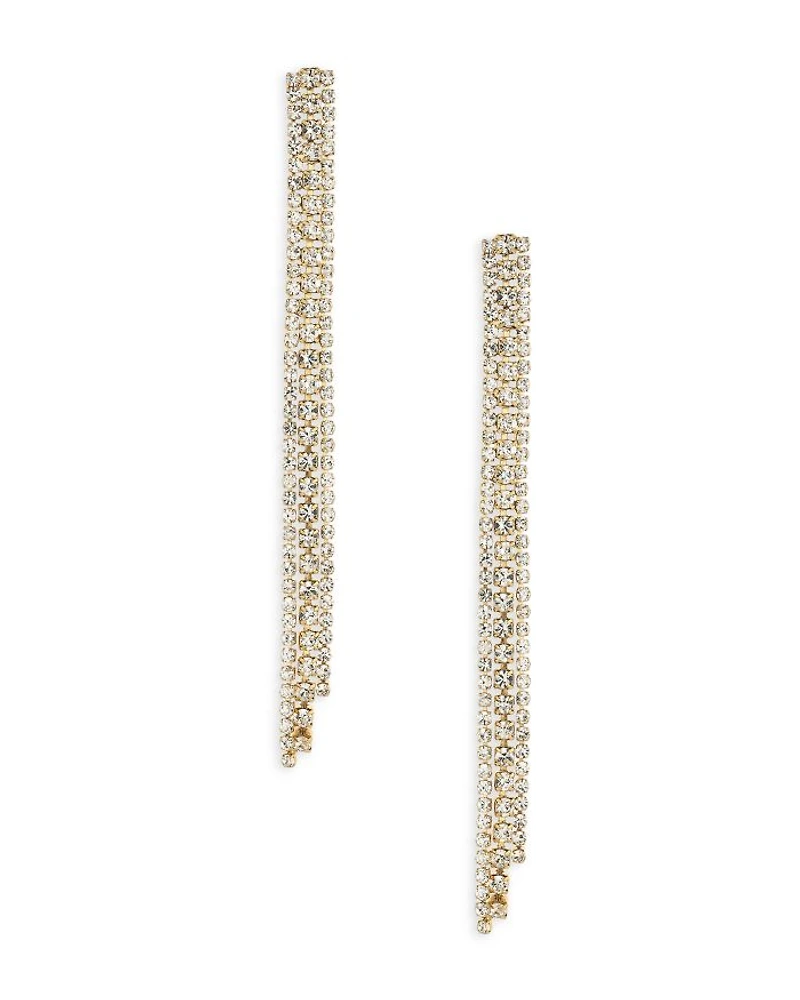 Your Moment Cubic Zirconia Linear Drop Earrings in 18K Gold Plated