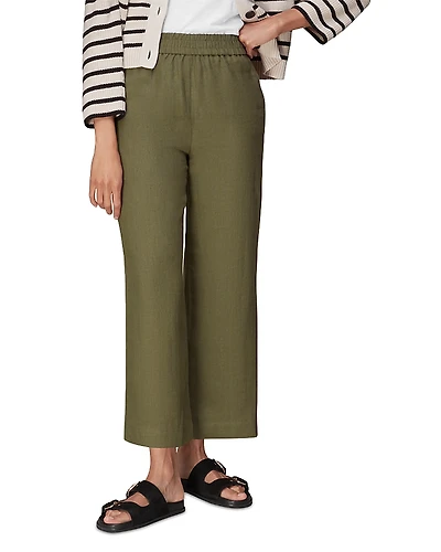 Whistles Linen Pull On Straight Leg Pants