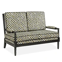 Mackenzie-Childs Spindle Check Outdoor Loveseat