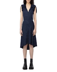 Roberty Jacquard Leopard Print Silk Dress