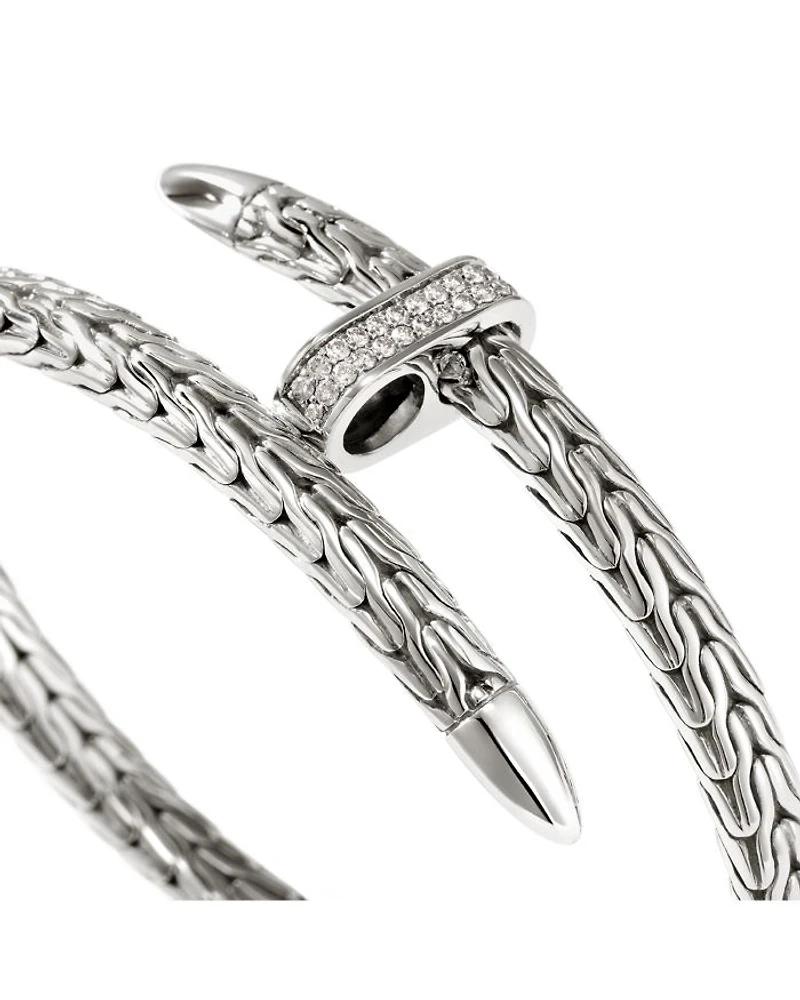 Sterling Silver Diamond Spear Flex Cuff