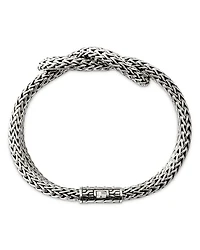 Sterling Silver Classic Chain Love Knot Woven Link Bracelet