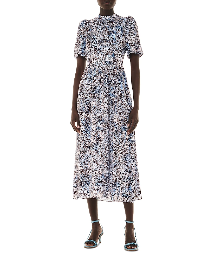 Whistles Blair Puff Sleeve Midi Dress