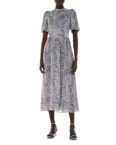 Whistles Blair Puff Sleeve Midi Dress