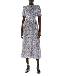 Whistles Blair Puff Sleeve Midi Dress