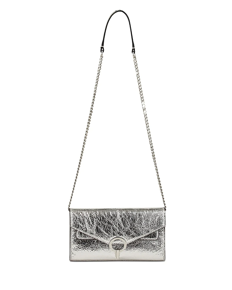 Sandro Yza Metallic Leather Convertible Crossbody