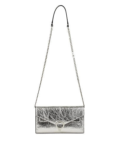 Sandro Yza Metallic Leather Convertible Crossbody