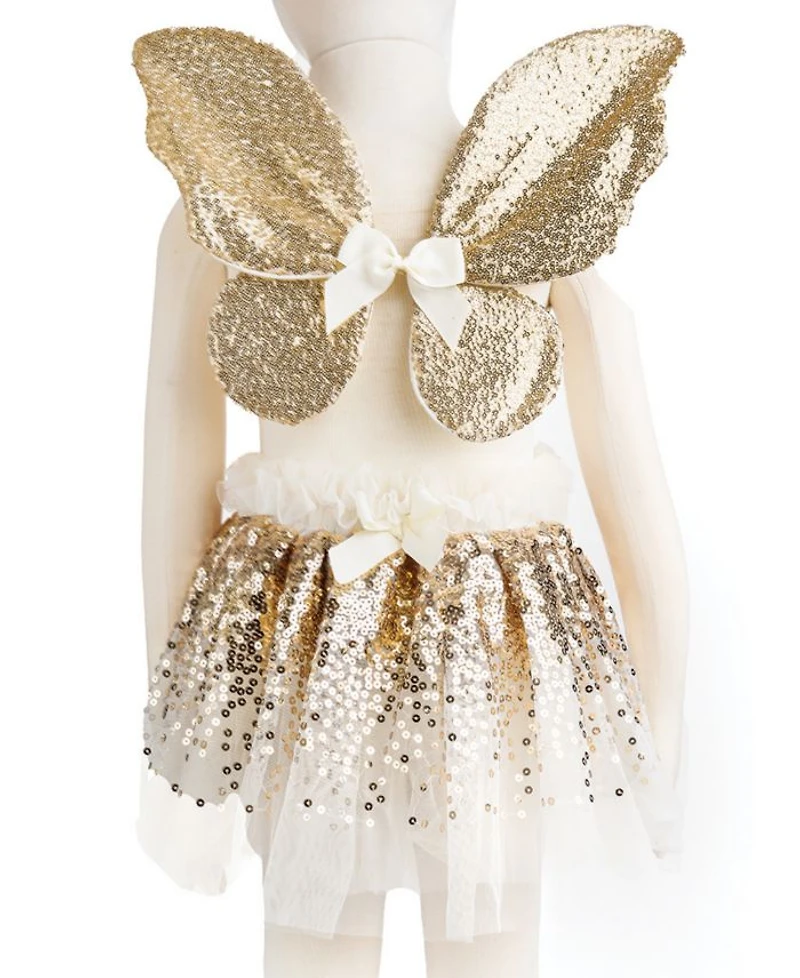 Gracious Gold-Tone Sequins Skirt, Wings, & Wand Costume - Ages 4-6