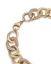 Diamond Pavé Link Chain Bracelet in 14K Yellow Gold, 2.0 tcw