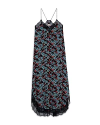 Silk Ristyl Lace Trim Slip Dress