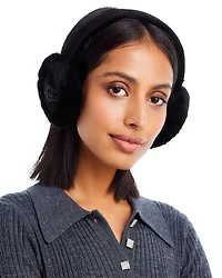 Embroidered Logo Shearling Earmuffs