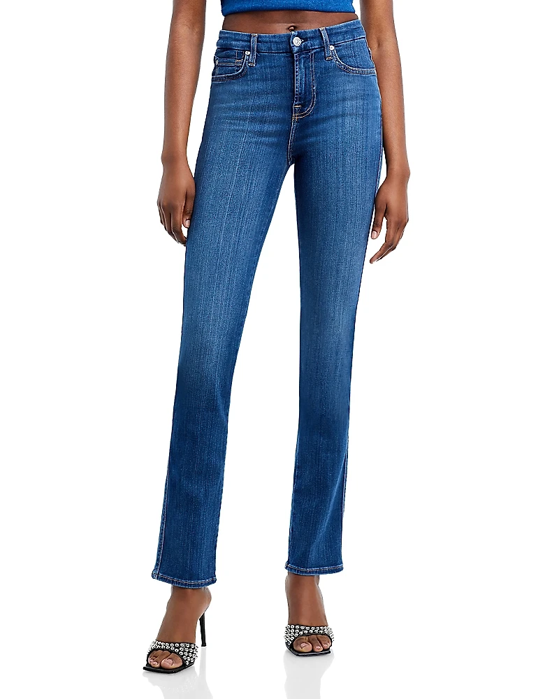 7 For All Mankind Slim Illusion Kimmie Mid Rise Straight Jeans