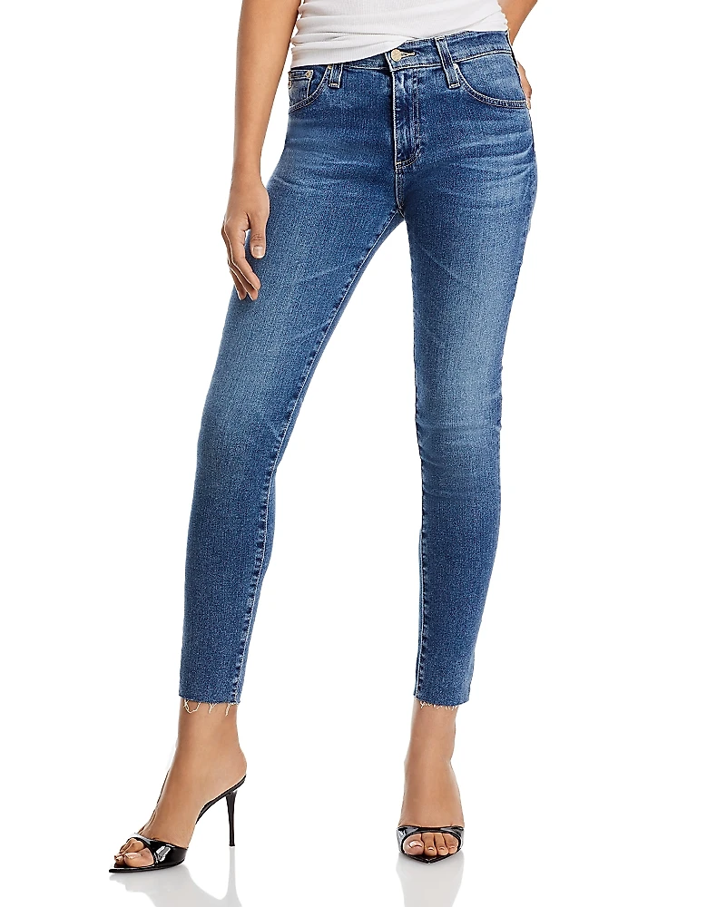 Ag Farrah High Rise Raw Hem Ankle Skinny Jeans