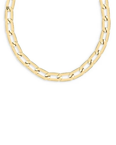 18K Gold Chunky Link Collar Necklace, 17"