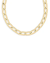 18K Gold Chunky Link Collar Necklace, 17"
