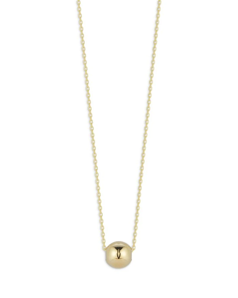 14K Yellow Gold Polished Ball Pendant Necklace