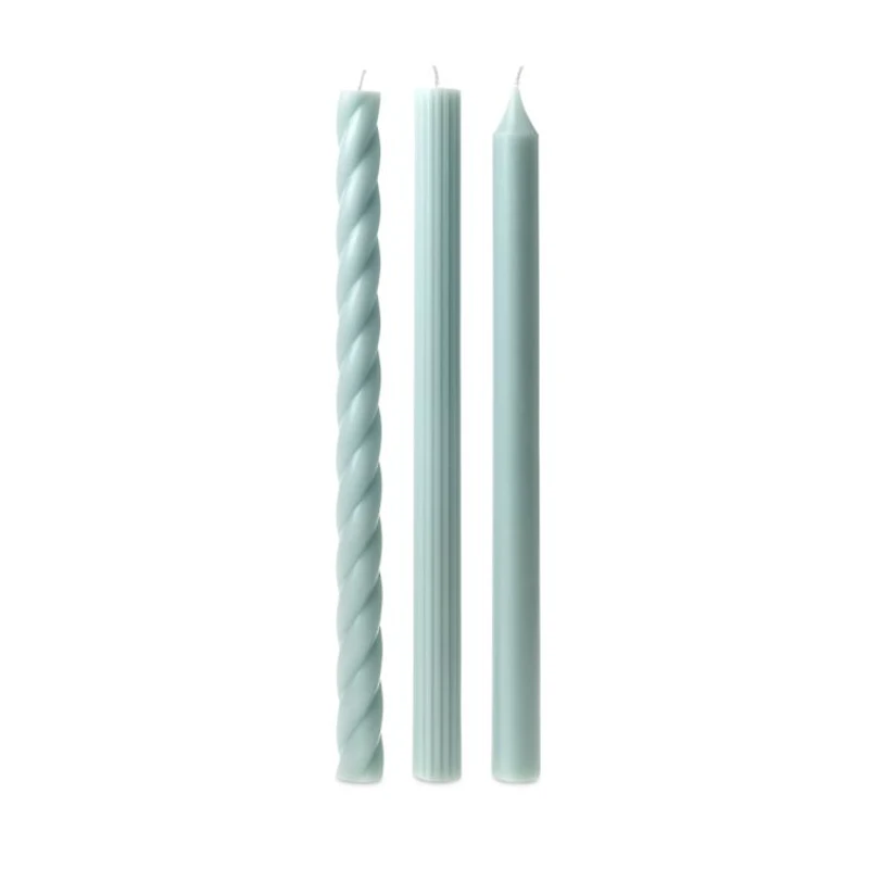 Assorted Light Blue Candle Tapers 3-Pack, 7.65 oz.