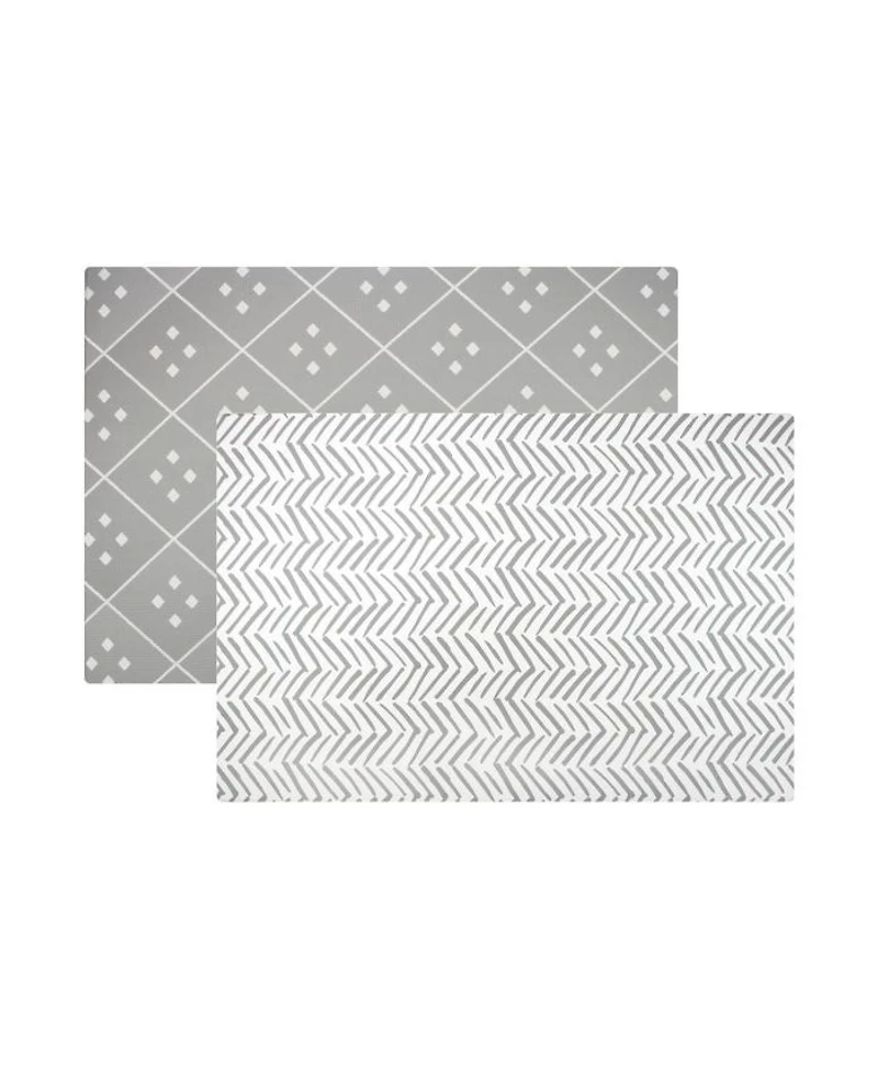 Reversible Baby PlayMat - Dash + Diamond Design - Soft, Non-Toxic Foam - Waterproof, Easy to Clean