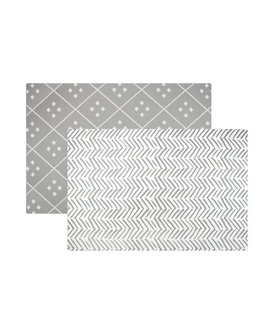 Reversible Baby PlayMat - Dash + Diamond Design - Soft, Non-Toxic Foam - Waterproof, Easy to Clean