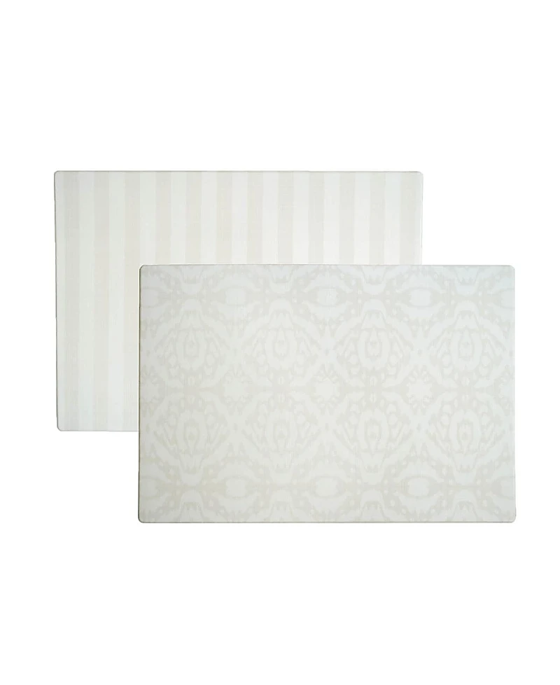 Wander & Roam Reversible Baby PlayMat - Emerson Ikat + Jack Stripe Design - Soft, Non-Toxic Foam - Waterproof, Easy to Clean