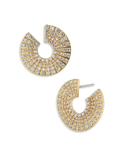 Disco Front to Back Hoop Earrings in 18K Gold Plated or Rhodium Plated