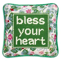Furbish Studio Bless Your Heart Decorative Needlepoint Pillow