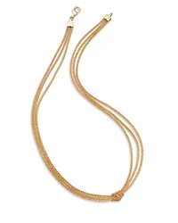 14K Yellow Gold Multi Layer Mesh Knotted Collar Necklace, 18"