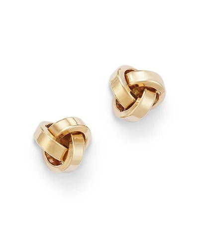 14K Yellow Gold Love Knot Stud Earrings