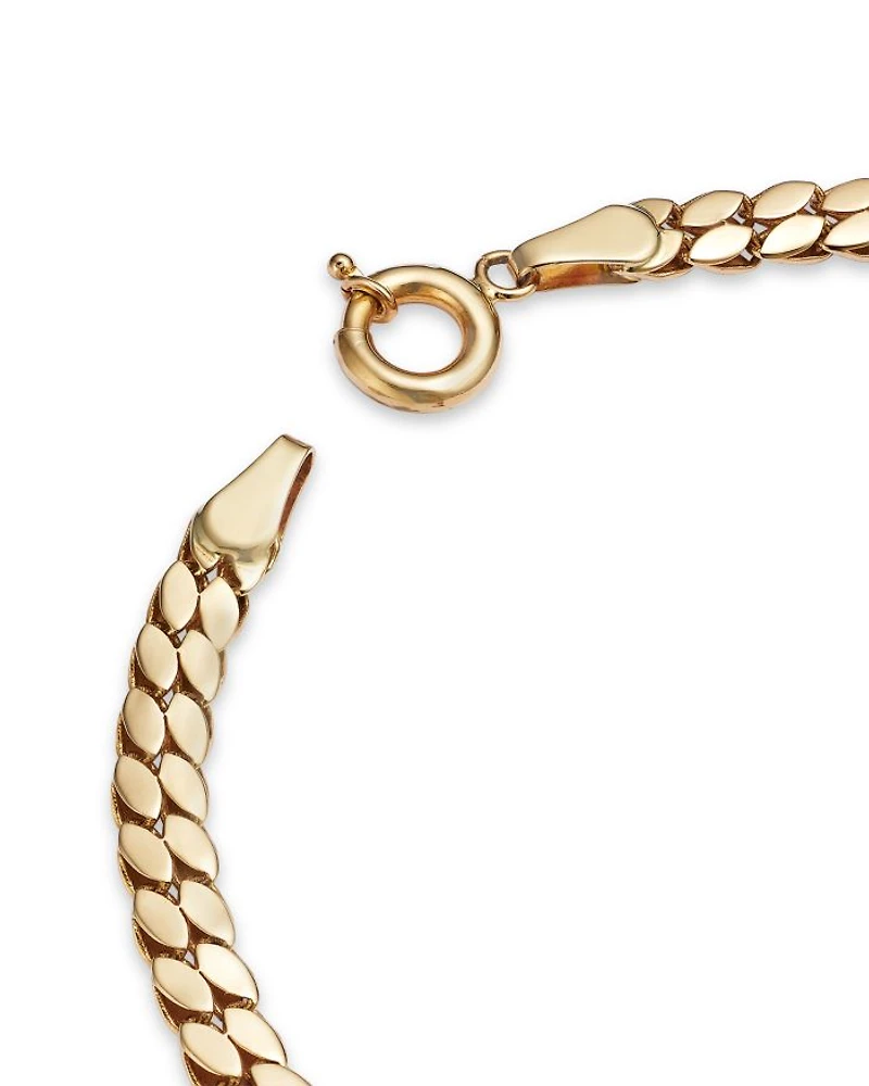 14K Yellow Gold Emerald Eye Panther Bracelet