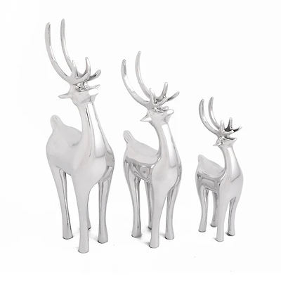 Nambe Silver Plated Vintage Reindeer, Set of 3