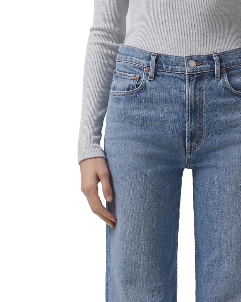 Harper Mid Rise Wide Leg Jeans Flash