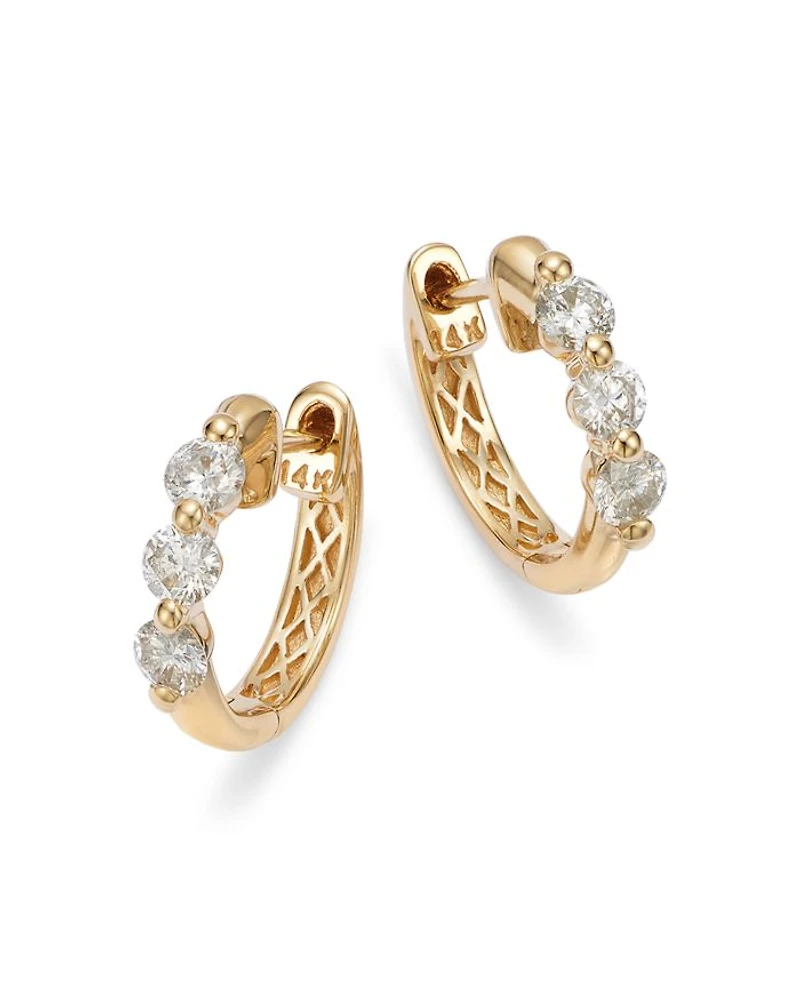 Diamond Hoop Earrings in 14K Gold