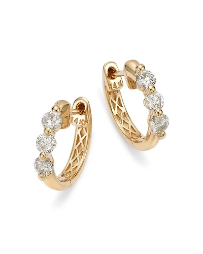 Diamond Hoop Earrings in 14K Yellow Gold