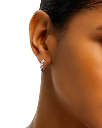 Diamond Hoop Earrings 14K White Gold, 0.5-1.5 tcw