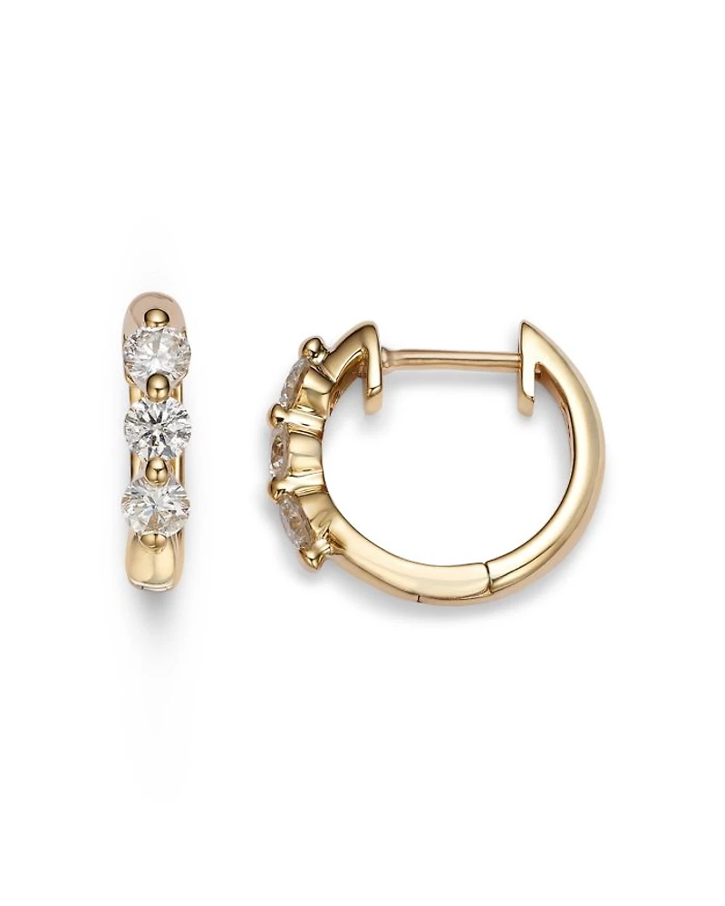 Diamond Hoop Earrings in 14K Gold