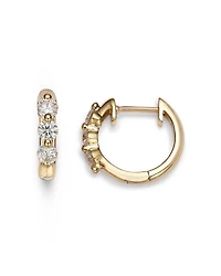 Diamond Hoop Earrings in 14K Gold