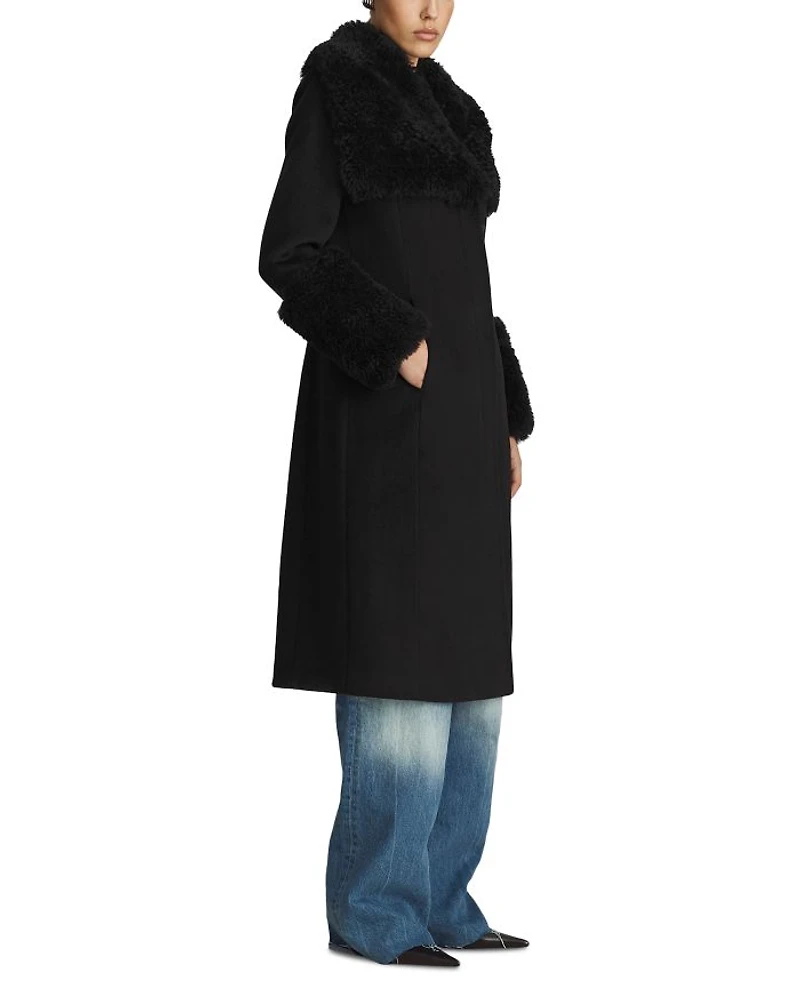 Athena Shearling Trim Coat