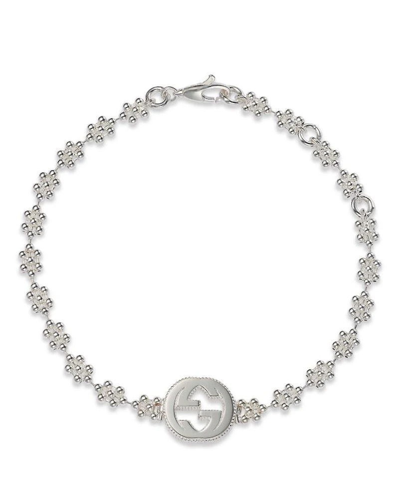 Sterling Silver Small Interlocking G Cluster Chain Bracelet