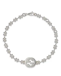 Sterling Silver Small Interlocking G Cluster Chain Bracelet