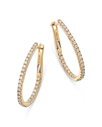 Bloomingdale's Fine Collection Diamond Inside-Out Oval Hoop Earrings
