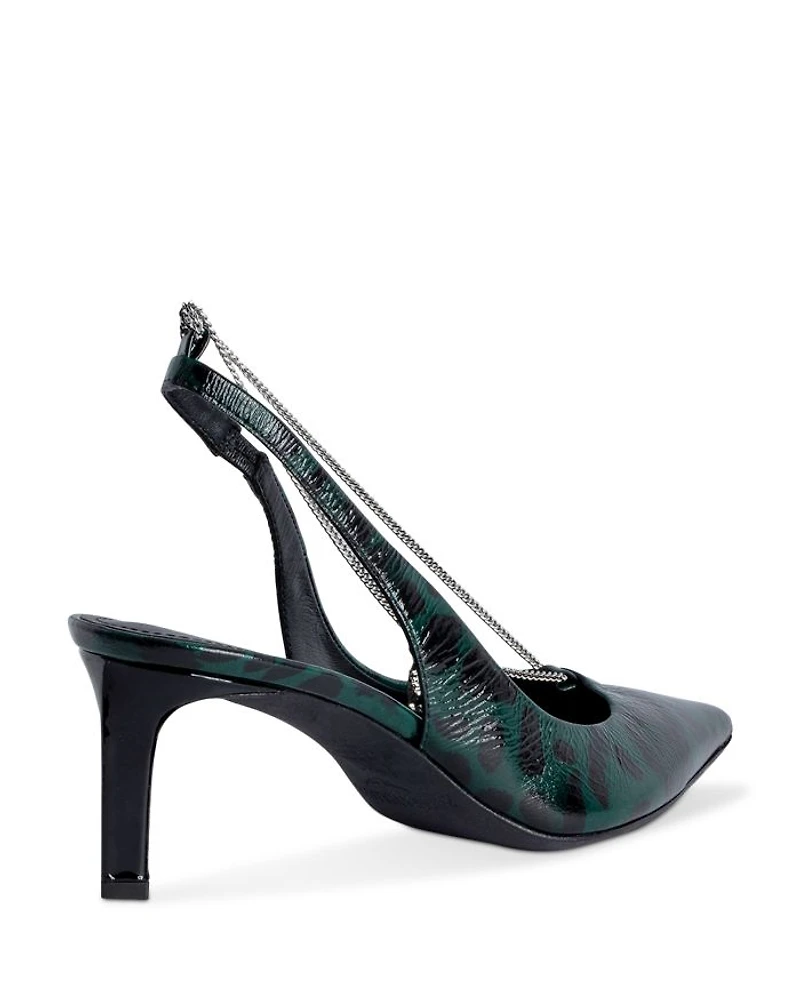 Women's First Night Pointed Toe Slingback High Heel Pumps
