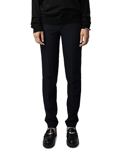 Zadig & Voltaire Prune Rhinestone Pocket Pants