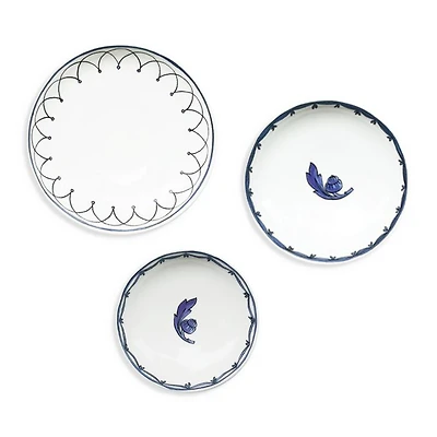 H. Blue Bird Assorted Canape Dishes, Set of 3