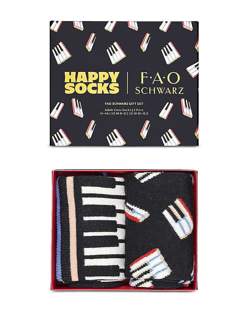 Happy Socks x Fao Schwarz Piano Crew Socks Gift Set, Pack of 2
