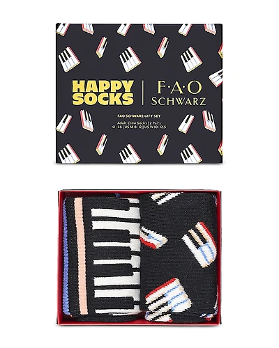 Happy Socks x Fao Schwarz Piano Crew Socks Gift Set, Pack of 2