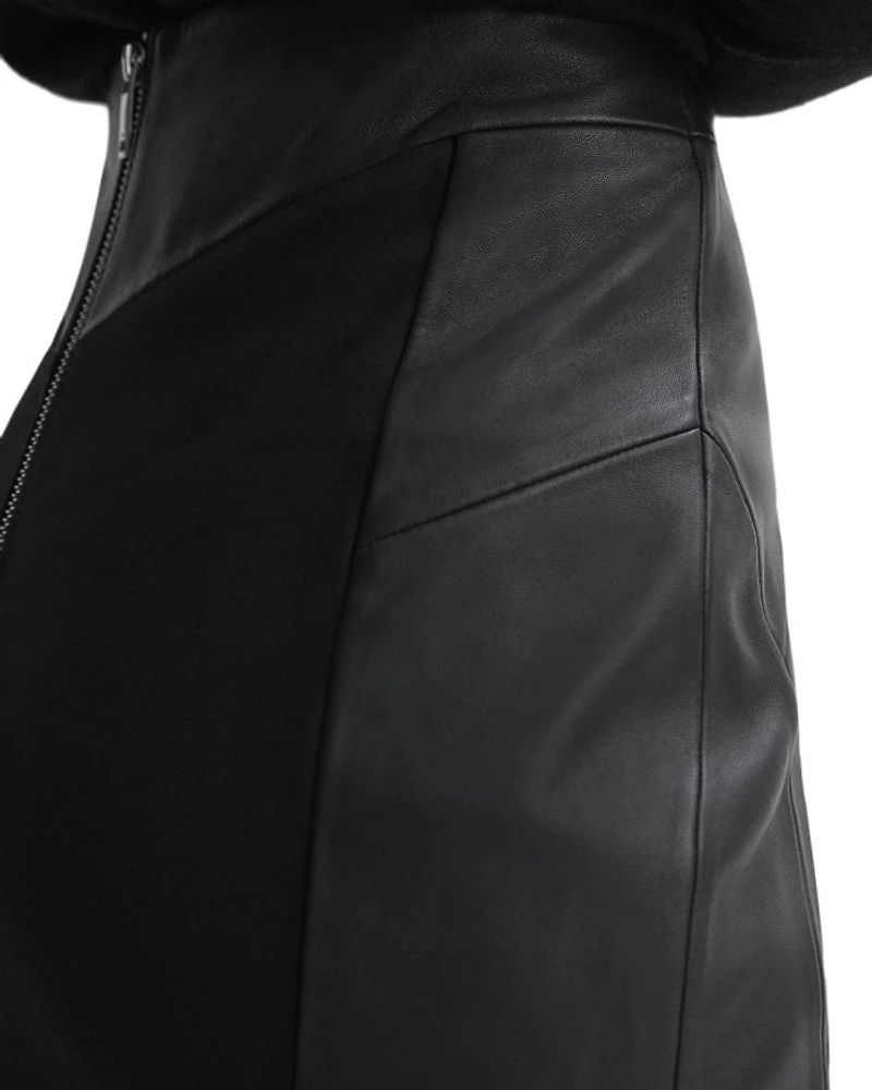 Raya Leather Pencil Skirt